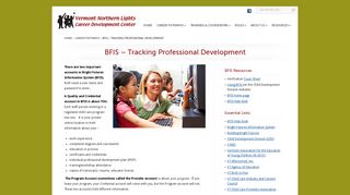 BFIS - Tracking Professional Development | Vermont Northern Lights