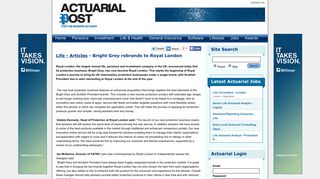 Bright Grey rebrands to Royal London - Actuarial Post