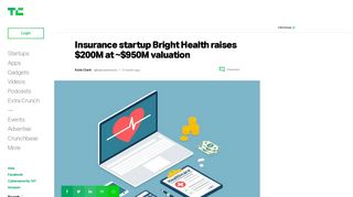 Insurance startup Bright Health raises $200M at ~$950M valuation ...