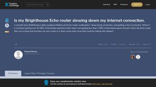 Is my Brighthouse Echo router slowing down my internet connection.