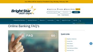 Online Banking FAQ's - BrightStar Credit Union