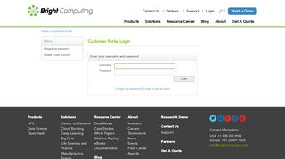 Bright Computing - Customer Login