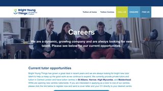 Careers & Tutor Registration - Bright Young Things Tuition