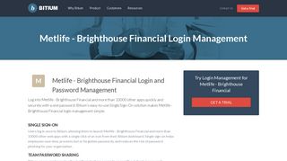 Metlife - Brighthouse Financial Login Management - Team Password