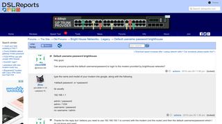 Default usename password brighthouse - Bright House Networks ...