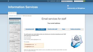 Pages - Staff email addresses - staffcentral - University of Brighton