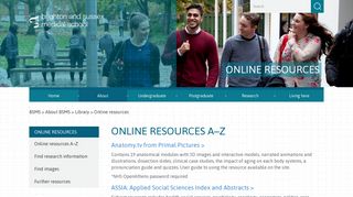 Online resources - BSMS - Brighton and Sussex Medical School