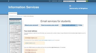 student email addresses - staffcentral - University of Brighton