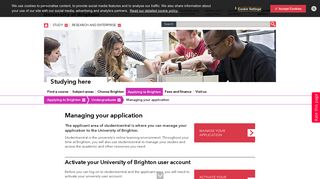 Managing your application - University of Brighton