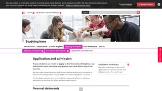 Application and admission - University of Brighton