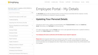 Employee Portal - My Details - BrightPay Documentation