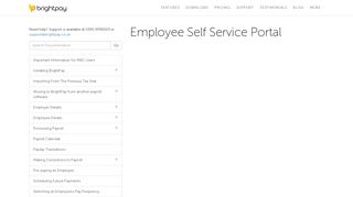 Employee Self Service Portal - BrightPay Documentation