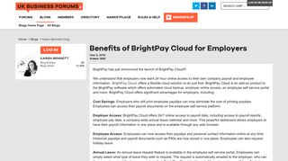 Benefits of BrightPay Cloud for Employers | UK Business Forums
