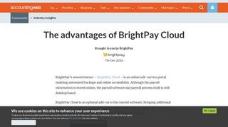The advantages of BrightPay Cloud | AccountingWEB