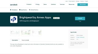 Brightpearl by Annex Apps App Integration with Zendesk Support