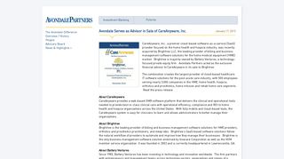 CareAnyware, Inc. Acquired by Brightree LLC - Avondale Partners ...