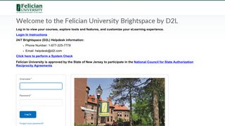 Login - Felician University - D2L