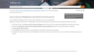 Log in using your Brightspace Learning Environment account - D2L