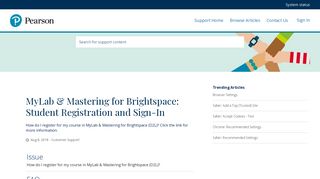 MyLab & Mastering for Brightspace: Student Registration and Sign-In