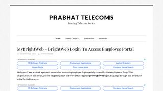 MyBrightWeb - BrightWeb Login To Access Employee Portal - Prabhat ...