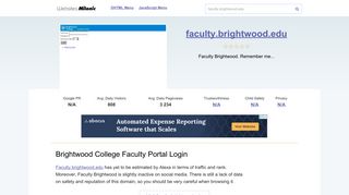 Faculty.brightwood.edu website. Brightwood College Faculty Portal ...