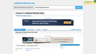 faculty.brightwood.edu at WI. Brightwood College Faculty Portal Login