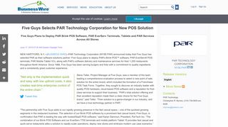 Five Guys Selects PAR Technology Corporation for New POS Solution ...