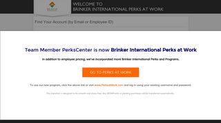by Email or Employee ID - Brinker International Perks at Work