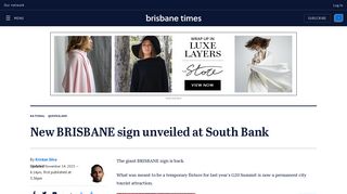 New BRISBANE sign unveiled at South Bank - Brisbane Times
