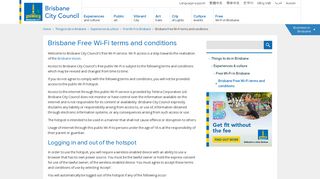 Brisbane Free Wi-Fi terms and conditions | Brisbane City Council
