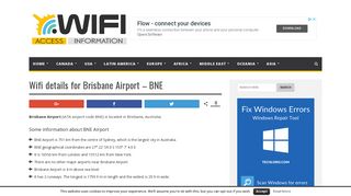 Wifi details for Brisbane Airport - BNE - Your Airport Wifi Details