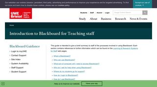 Introduction to Blackboard for Teaching staff - UWE Bristol : Learning ...