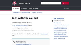 Jobs with the council - bristol.gov.uk - Bristol City Council