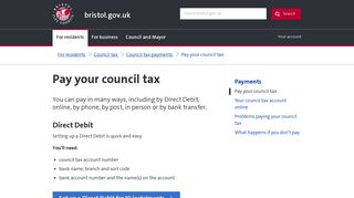 Pay your council tax - bristol.gov.uk - Bristol City Council