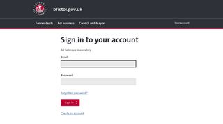 Sign in to your account - Bristol City Council