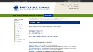 Teacher Links - Bristol Public Schools