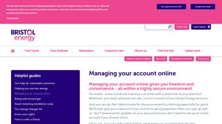 Managing your account online - Bristol Energy