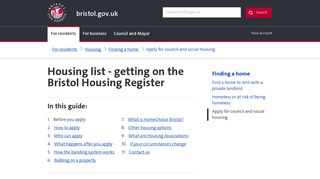 Apply for council and social housing - bristol.gov.uk