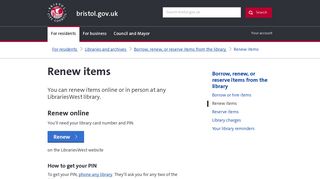Renew items - bristol.gov.uk