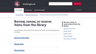Borrow, renew, or reserve items from the library - bristol.gov.uk