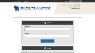 Login - Bristol Public Schools