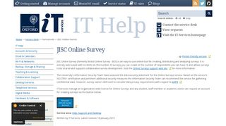 Jisc Online Survey | IT Services Help Site - University of Oxford