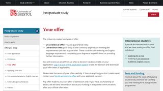 Your offer | Study at Bristol | University of Bristol