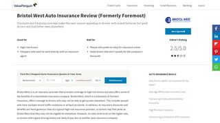 Bristol West Auto Insurance Review (Formerly Foremost) - ValuePenguin