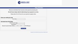 Bristol West Payment Link - bwproducers.com