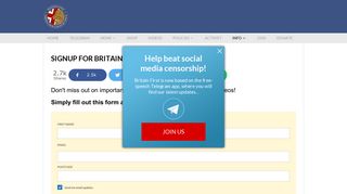 Signup for Britain First email updates!