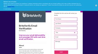 BriteVerify, Email Verification » Marketo LaunchPoint®