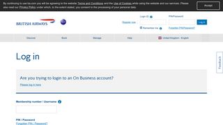 Login/Register - BritishAirways