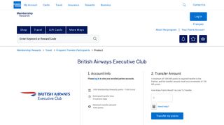 Avios British Airways Executive Club Membership Rewards® Transfer ...