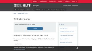 Test taker portal - British Council Malaysia